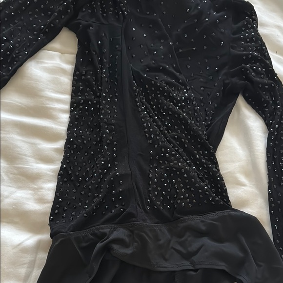 Black sheer sparkly Long Sleeve Bodysuit by Windsor size medium NWT - Picture 7 of 8